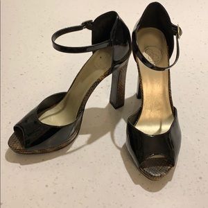 Jessica Simpson peep toe snakeskin heels 8.5